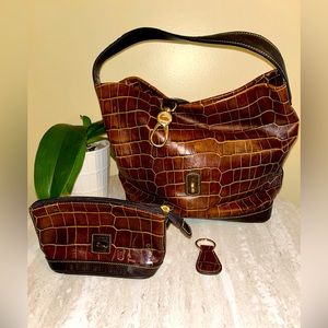 Dooney and Burke Logo Lock Shoulder Bag